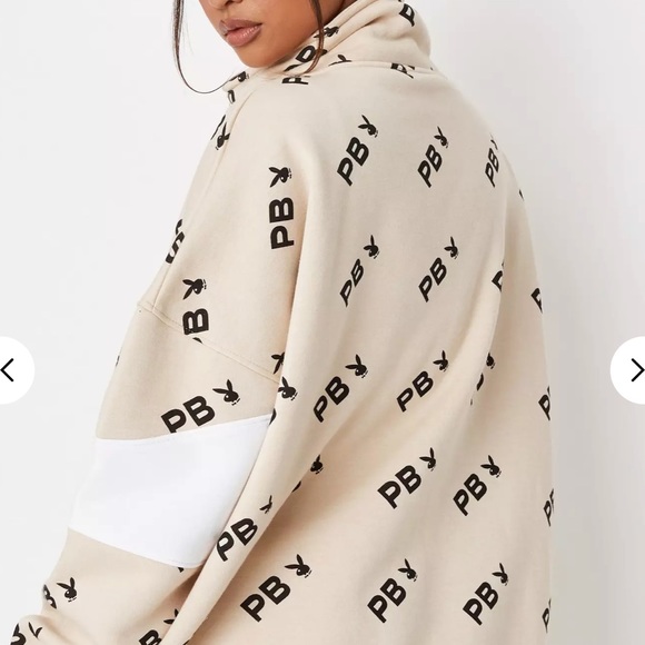 Playboy Stone Repeat Print Zip Sweatshirt - Picture 4 of 6